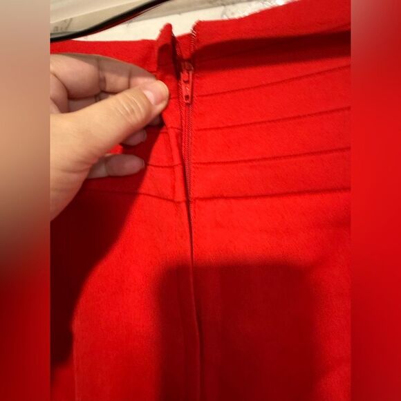 NEW H&M Red Belted Women's Pencil Skirt Size 8 - Picture 8 of 9
